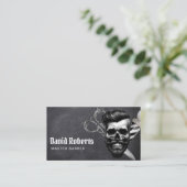 理容師スカルヴィンテージ美容師シャルボード 名刺 (スタンド正面)