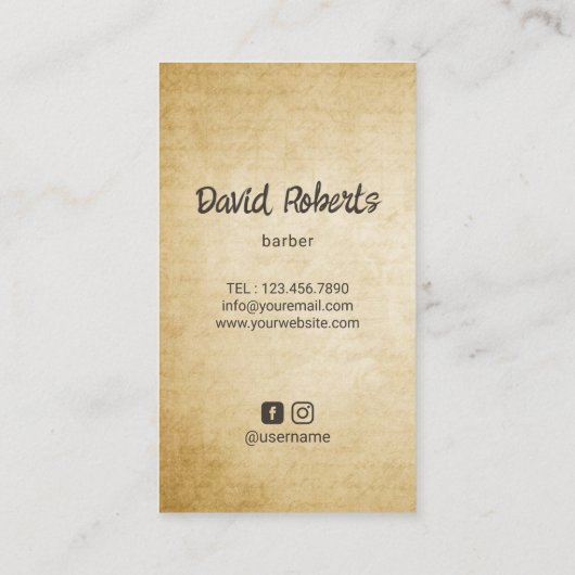 理容師スカル&ヴィンテージシザー美容師 名刺 (裏面)