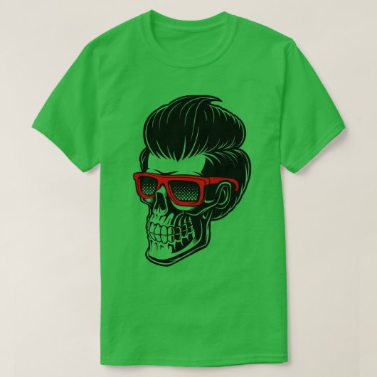 理容師スカル Tシャツ (デザイン正面)