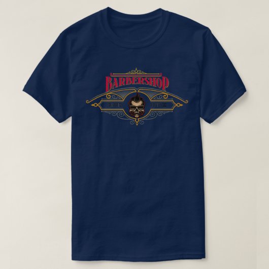 理容師スカル Tシャツ (デザイン正面)