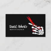 理容師スケルトンハンド&レッドシザー美容師 名刺 (正面)