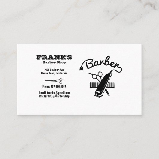 理容師スタイリストはさみ理容師ショップ名刺 名刺 (正面)