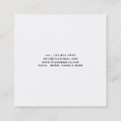 理容師スタイリストラグジュアリーブラックカッパーシザーズ スクエア名刺 (裏面)