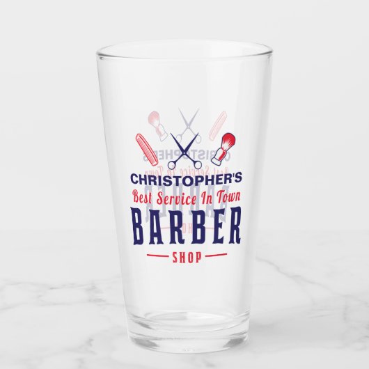 理容師スタイリスト理容師ショップポールモノグラム タンブラーグラス (正面)