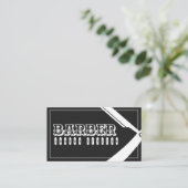 理容師スタイルエレガントプロフェッショナルブラック 名刺 (スタンド正面)