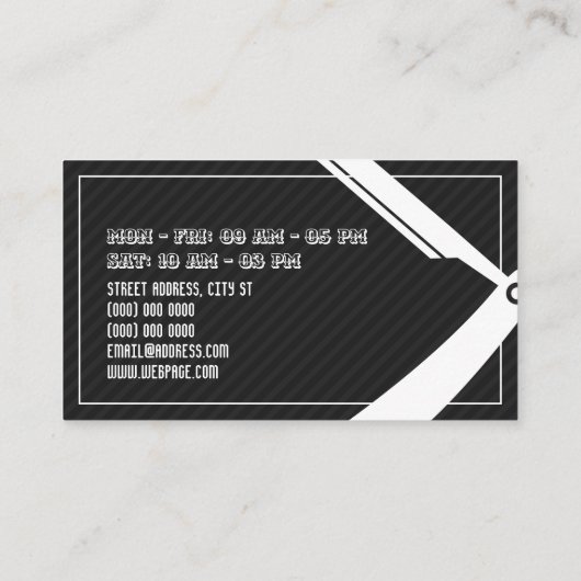 理容師スタイルエレガントプロフェッショナルブラック 名刺 (裏面)
