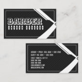 理容師スタイルエレガントプロフェッショナルブラック 名刺 (正面/裏面)