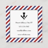 理容師ストライプとロゴヴィンテージ表紙  スクエア名刺 (裏面)