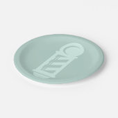 理容師ストライプのポールバーバーショップサロンカスタム色 ペーパープレート (アングル)