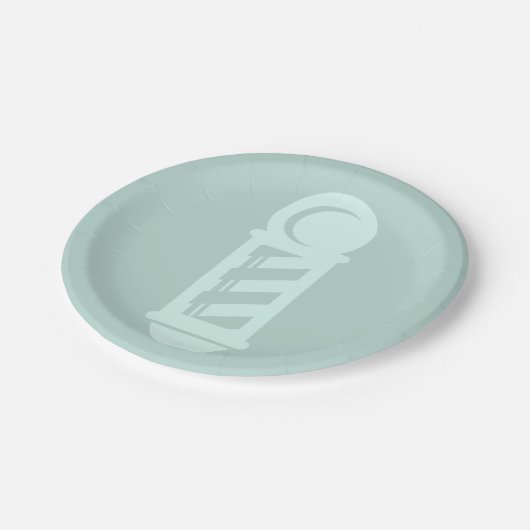 理容師ストライプのポールバーバーショップサロンカスタム色 ペーパープレート (アングル)