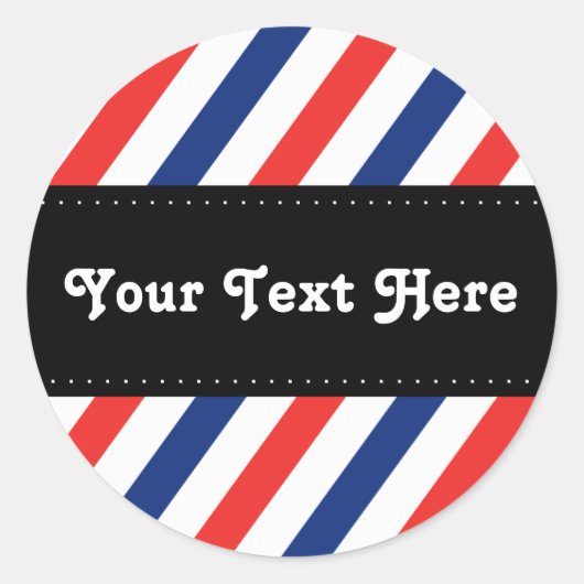 理容師ストライプ ラウンドシール (正面)