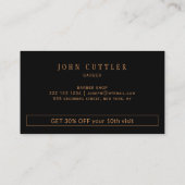 理容師スモダンタイリスト金ゴールド黒プロフェッショナル ロイヤリティカード (裏面)