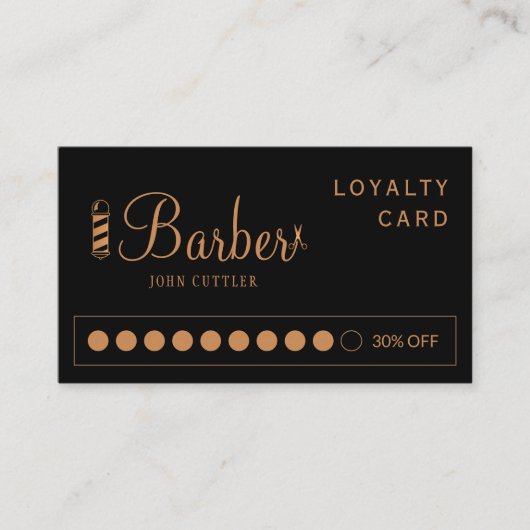 理容師スモダンタイリスト金ゴールド黒プロフェッショナル ロイヤリティカード (正面)