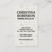 理容師ツールとアイコンパターン 名刺 (正面)