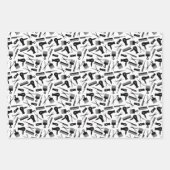 理容師ツールのシルエットパターン ラッピングペーパーシート (正面)