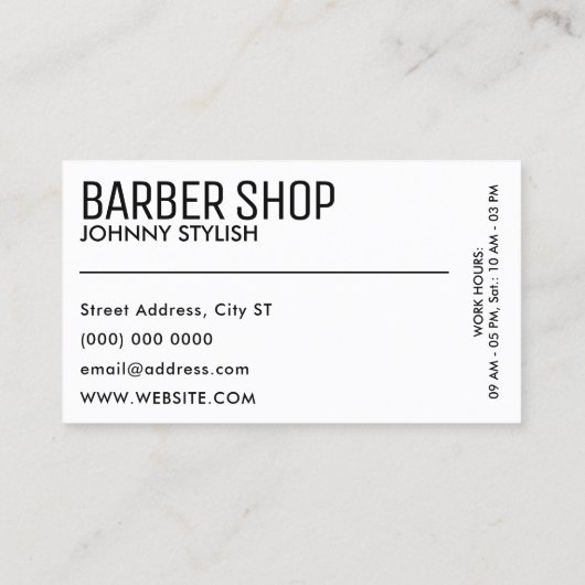 理容師ツールのパターン名刺 名刺 (裏面)