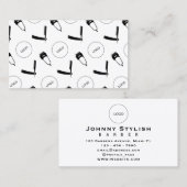 理容師ツールのロゴ付きパターン 名刺 (正面/裏面)