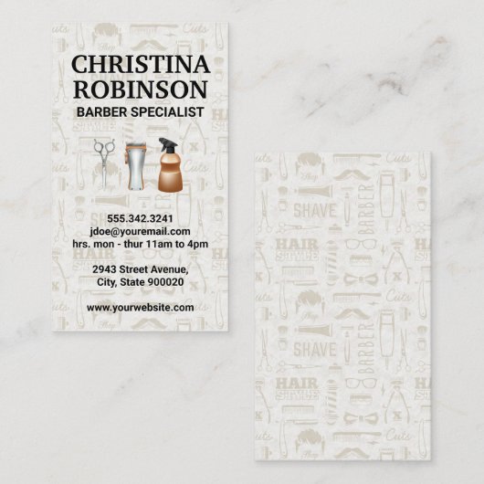 理容師ツールの設定とアイコンパターン 名刺 (正面/裏面)