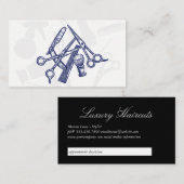 理容師ツールの青の濃淡アポイントメントカード 予約カード (正面/裏面)