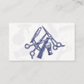 理容師ツールの青の濃淡アポイントメントカード 予約カード (正面)