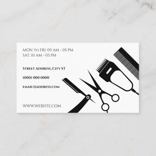 理容師ツールは名刺を作成します 名刺 (裏面)