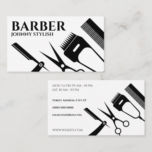理容師ツールは名刺を作成します 名刺 (正面/裏面)