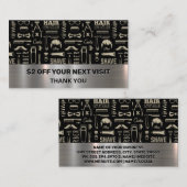 理容師ツールパターン |割引 名刺 (正面/裏面)