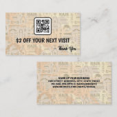 理容師ツールパターン |割引QRコード 名刺 (正面/裏面)