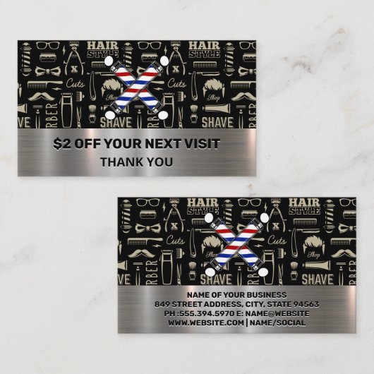 理容師ツールパターン |理容師極 名刺 (正面/裏面)