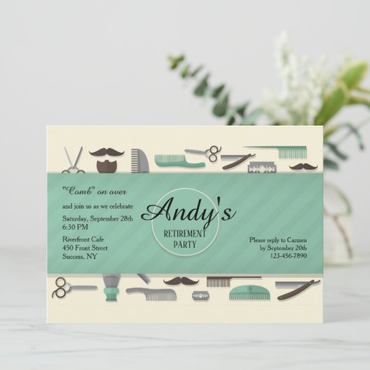 理容師ツール招待状 招待状 (スタンド正面)