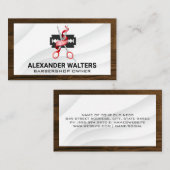 理容師ツール木目トリ縁どム 名刺 (正面/裏面)