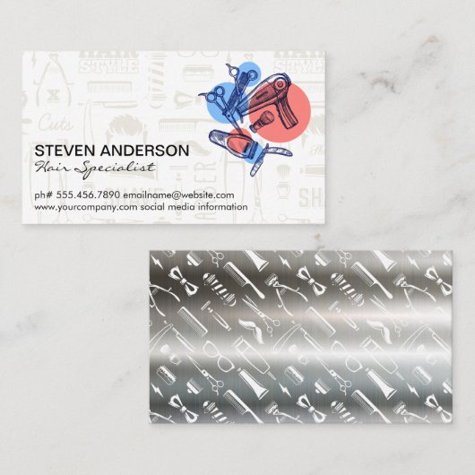 理容師ツール |ヘアスペシャリスト |スタイリスト 名刺 (正面/裏面)