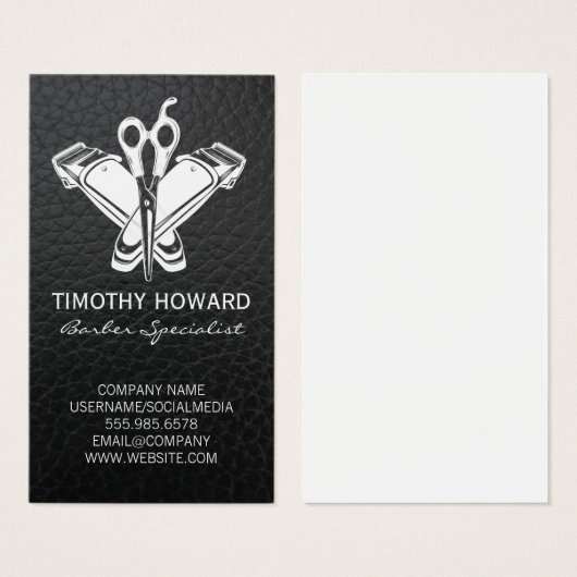 理容師ツール |レザー (正面&裏面)