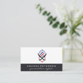 理容師ツール |レザー 名刺 (スタンド正面)