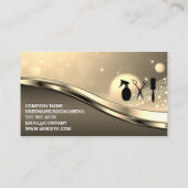 理容師ツール | QRコード |金属 |スパークル金ゴールド 名刺 (裏面)