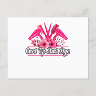 理容師デザイン、はさみ、くし、ヘアドライヤー ポストカード