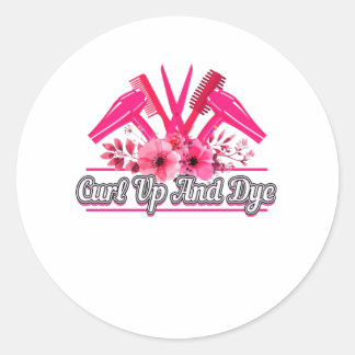 理容師デザイン、鋏、櫛、ヘアドライヤー ラウンドシール