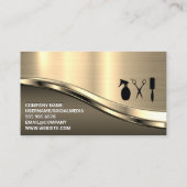 理容師バッジ | QRコード |金属製の名刺 名刺 (裏面)