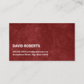 理容師バベルショップミニマルフェイクリストレッドベルベット 名刺 (裏面)