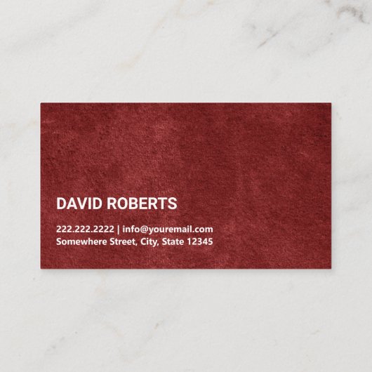 理容師バベルショップミニマルフェイクリストレッドベルベット 名刺 (裏面)