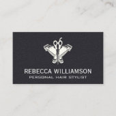 理容師バリカン | はさみ | レザー 名刺 (正面)