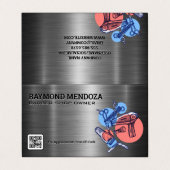 理容師バリカン | QRコード |はさみ 名刺 (外部フラット)