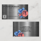 理容師バリカン | QRコード |はさみ 名刺 (正面/裏面)