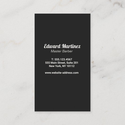 理容師バーバーショップエレクトリックヘアクリッパー 名刺 (裏面)