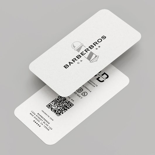 理容師バーバーショップシルバーポクラシックールモダン 名刺