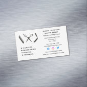 理容師バーバーショップヒゲのトリムひげそりソーシャルメディア マグネット名刺 (インサイチュ)