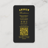 理容師バーバーショップブラックイエローモダン 名刺 (裏面)