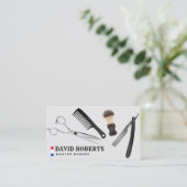 理容師バーバーショッププロフェッショナル美容師 名刺 (スタンド正面)