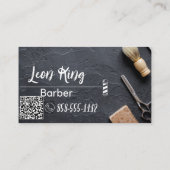 理容師バーバーショッププロフェッショナルQRグレー 名刺 (裏面)