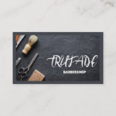 理容師バーバーショッププロフェッショナルQRグレー 名刺 (正面)